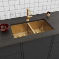 30" under counter double bowl wash kitchen sink