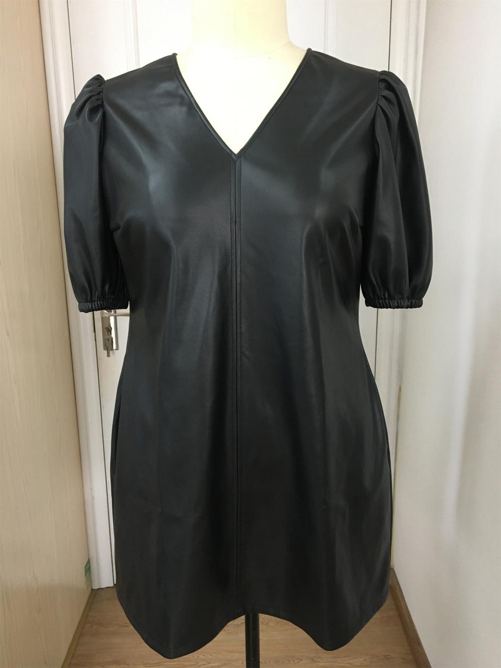 Plus Size Faux Leather Dress