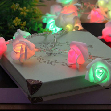 multicolor twinkle led string lights with flower