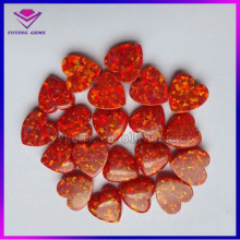 lab created red opal 10*10mm heart cut synthetic opal stone price