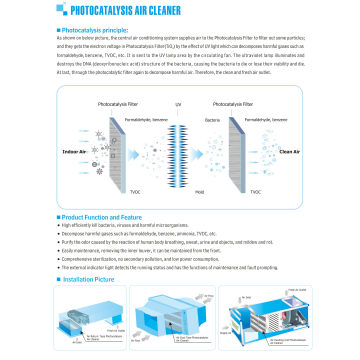 Hvac duct photocatalyst electronic ionizer