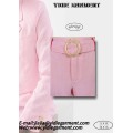 Pantaloncini a pieghe di lino a vita alta rosa femminile