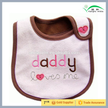 Pink Soft Cotton Baby Bibs Kids Bibs / Baby Lunch Bibs 2 Layer Waterproof