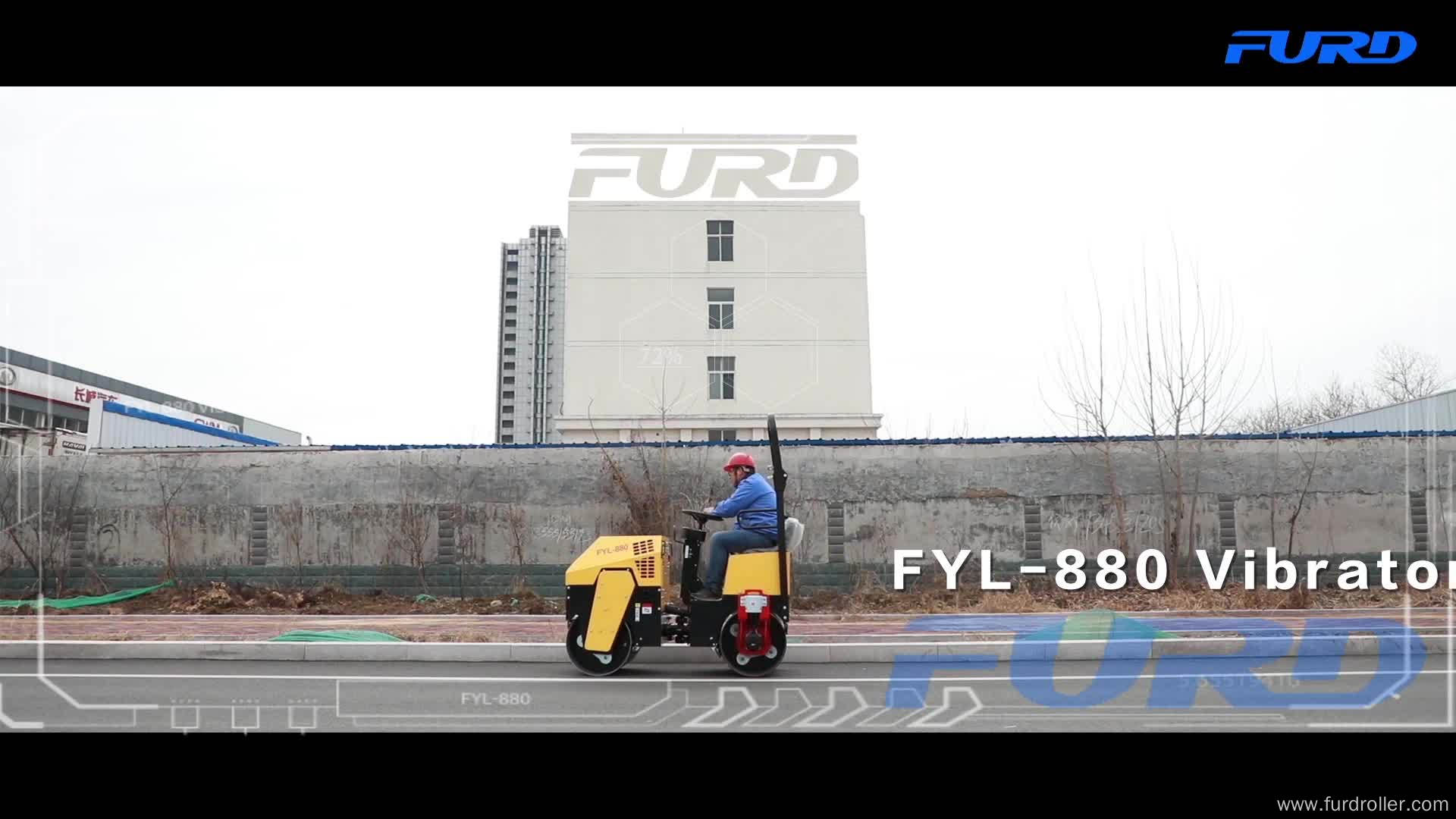 Tandem Drum Ride on Small Vibratory Roller (FYL-880)