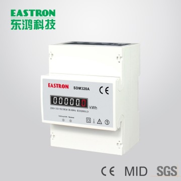 SDM320A Single Phase DIN Rail kWh Meter,Four Module kWh Meter,4P kWh Meter