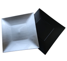 Silver  Square Plastic Charger Plate