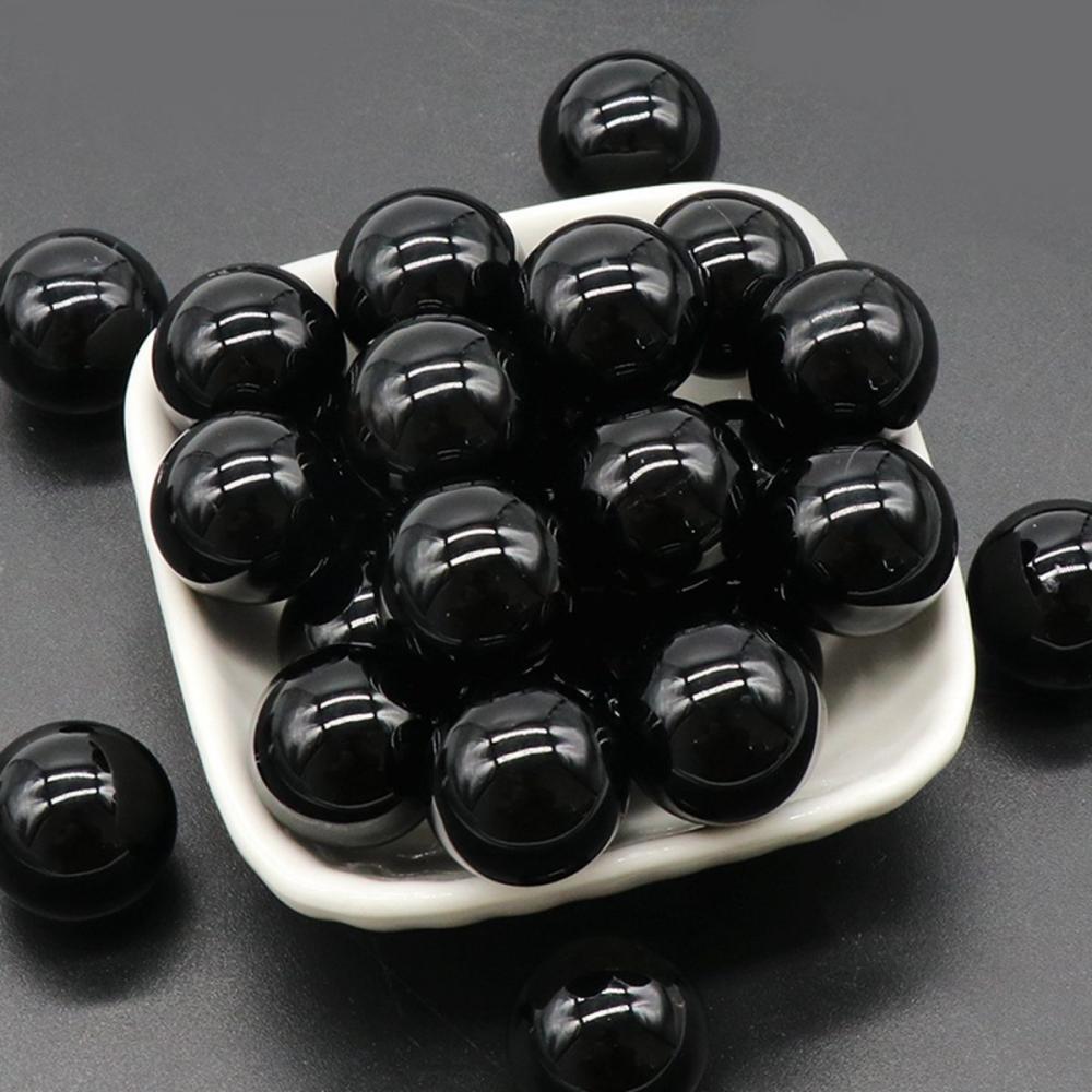 Bolas de piedra de 8 mm negras decoración del hogar cuentas de cristal redondas