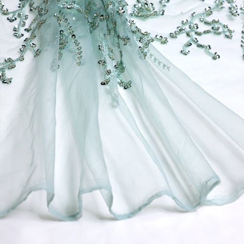 Mint Sequin Lưới Tulle Ren