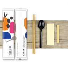 Korean Chopstick and Spoon Set with Fork and Logo Print