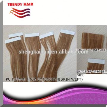 Human Hair 100 % Human Hair Skin Weft