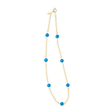 Gold long chain pearl necklace