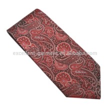 polyester red paisley jacquard woven tie