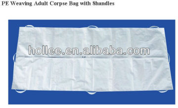 PE Weaving Adult Corpse Bag with 8handles