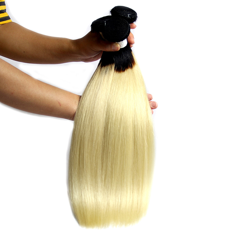 Raw 613 color human hair ombre straight, 1b 613 color ombre straight human hair