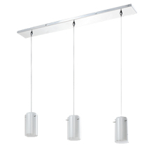 Frosted White Glass Three-Headed Chandelier