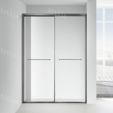 Glass and stainless steel framed shower screen