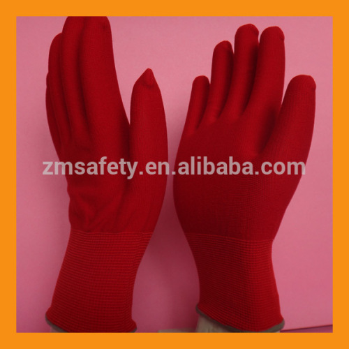 Seamless Red Nylon Polyester Knitted Gloves