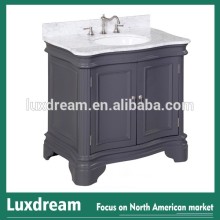 36" Classical Bathroom Vanity with marble top - Gray