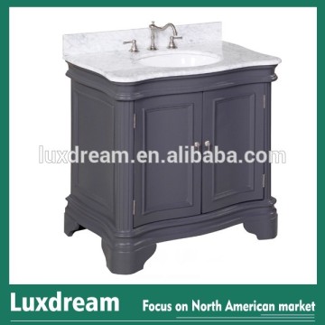 36" Classical Bathroom Vanity with marble top - Gray