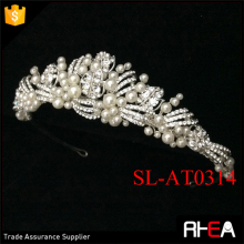Silver White Pearl Headpiece Wedding Hair accessories