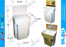 White Two Tier Cardboard Display Stands For Cosmetics Stores
