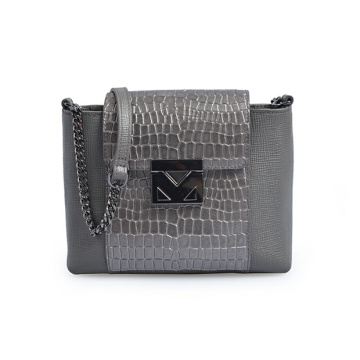 Women's Leather Courier Bag Mini Bag Crocodile