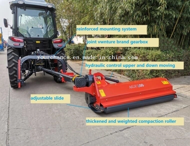 High Quality China Verge Flail Mower Agf Series 2m Width 70-100HP Tractor Mounted Pto Drive Hydraulic Side Shift Flail Mower Brush Cutter Hot Sale in Argentina