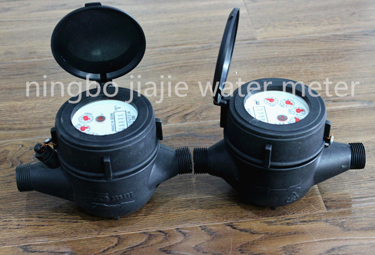 15mm-50mm Multi-jet Dry type Plastic nylon black color cold Water Meter