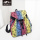 Geometric rainbow PU leather outdoor waterproof laptop bag