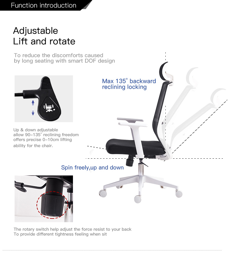 High quality High Back Mesh Office Chair, Modern Ergonomic Mesh Executive Computer Swivel Office Chair For Manager Boss CEO