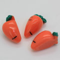 100pcs/bag Carrot Shaped Beads Charms Flat Back Cabochon For Handmade Craft Decorative Beads Slime Kids Items