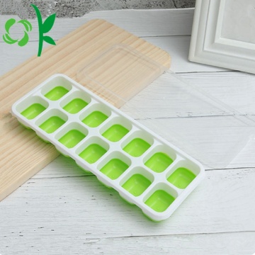Durable 14Cavities Silicone Ice Freezer Mold With Lid