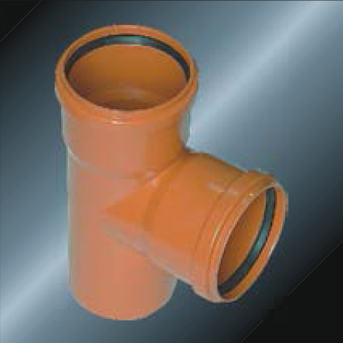 Din Drainage Upvc Tee Rubber spigot Warna Kelabu