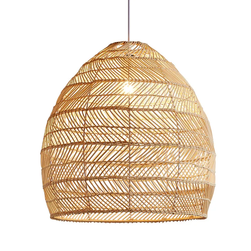 Stylish Japanese Rattan Ceiling Light with Sturdy Black Frame
