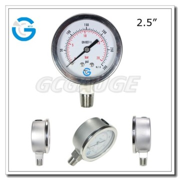 High quality all stainless steel dry pressure gauge