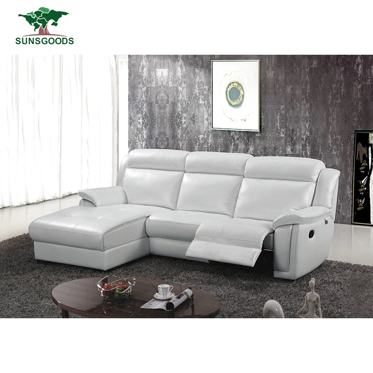 Italian Modern Sectional Living Room Luxurious Home Genuine Leather Wood Frame Sofa