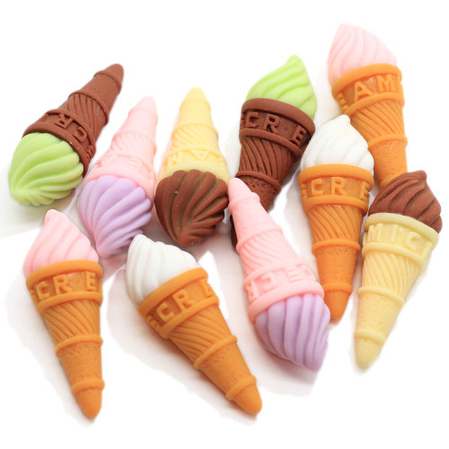 Leuke Ice Cream Cone Resin Flatback Cabochon Craft 3D Ice-cream Charms For Jewelry Making Leverancier