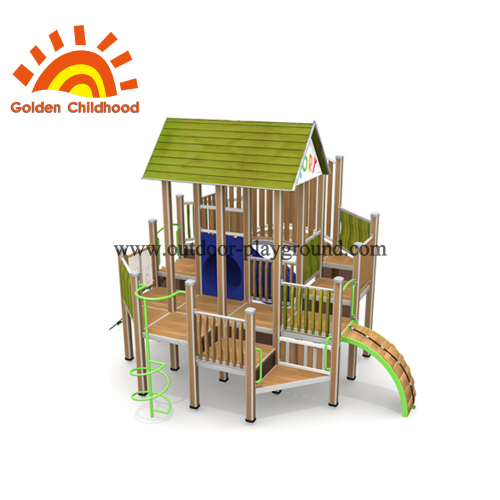 Wooden Backyard Playground Playhouse For Sale