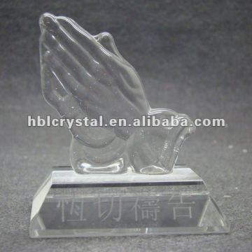 Crystal praying hands gift