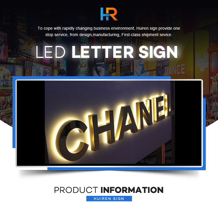 Stainless Steel 3d letter Led Backlit Letter Signage Logo Mirror LED backlit led Letter Logo Sign For Store