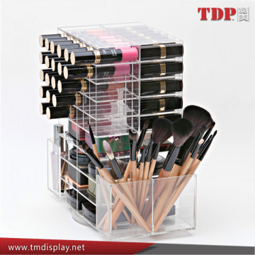 spinning makeup organizer clear rotating acrylic lipstick holder