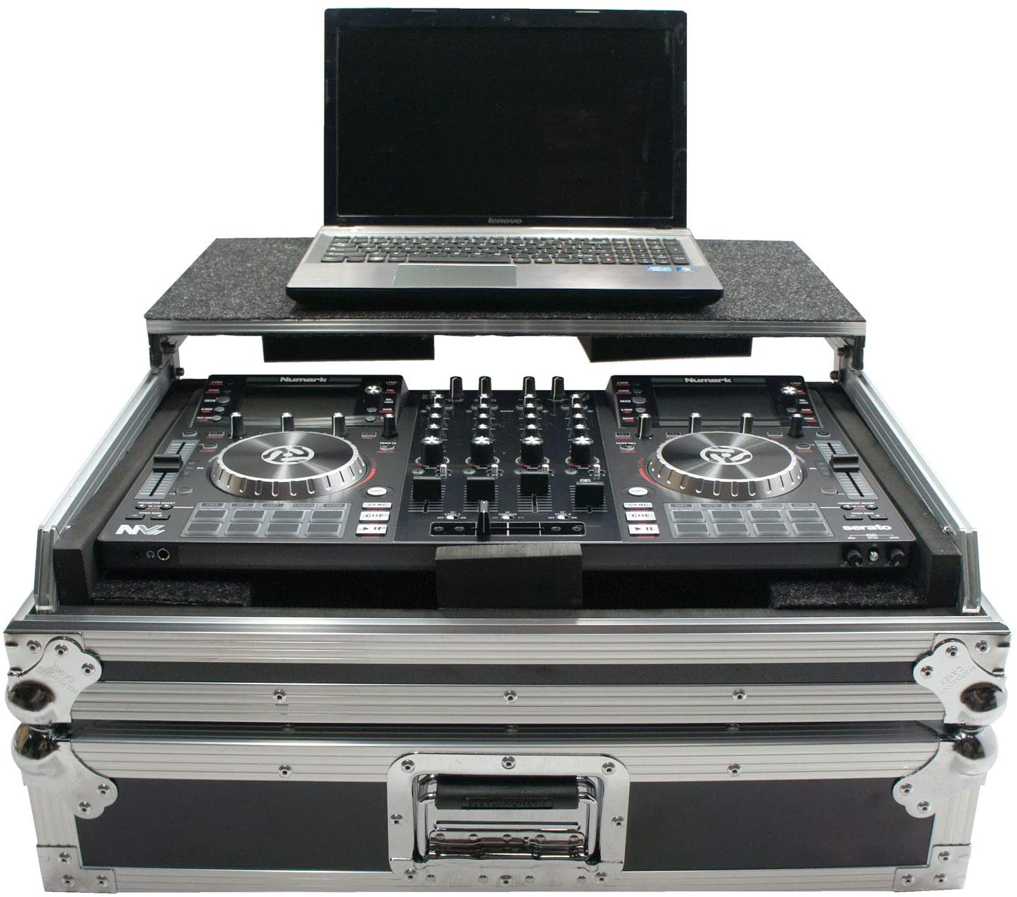 Guangzhou lucky aluminum case HCNVLT Flight Glide Laptop Stand Road DJ Custom Case Numark NV II