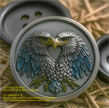 Metallic double-headed eagle button universal button for traditional clothing/fashion jackets