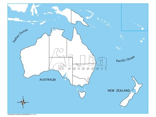 Montessori unLabeled Australia Control Map,montessori materials