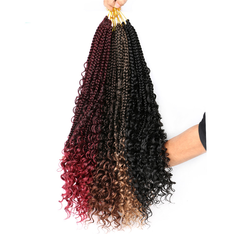 Box Braids River Crochet Hair with Loose Curly Ends Goddess Box Braids with Mermaid Waves 18inch 22inch 24inch