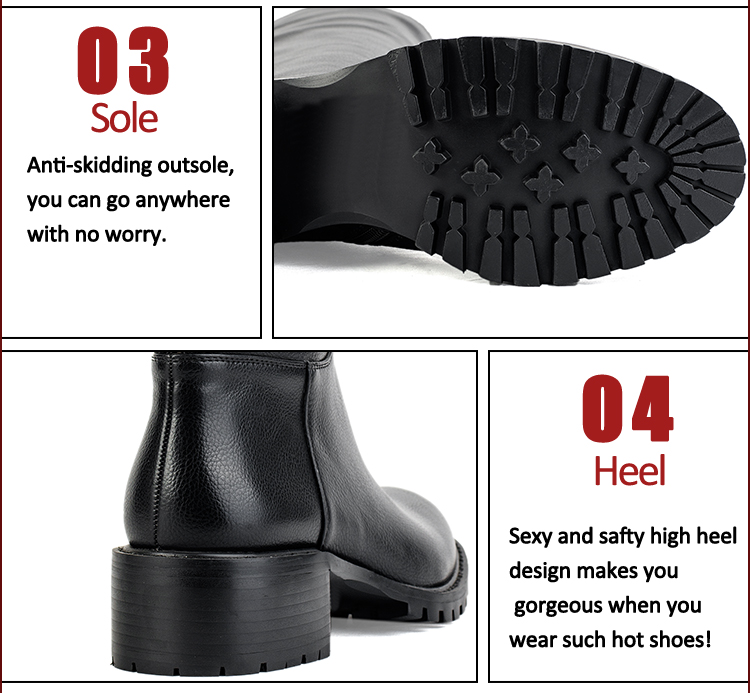 hot sale black elegant women half boots