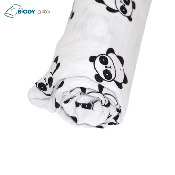 Newborn Cotton Muslin Baby Swaddle Blanket Satin Trim