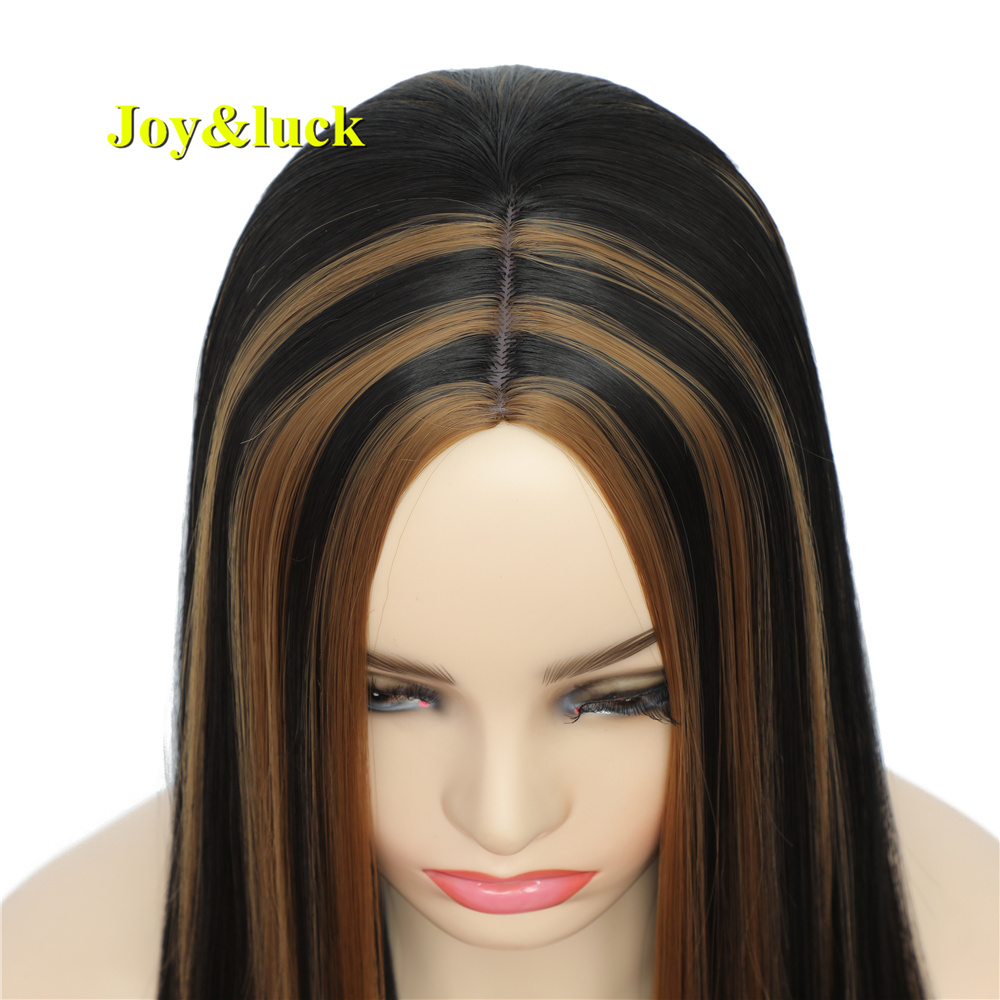 wholesale Piano Black and Brown For Women Ladies Hair Wigs With Bangs Cosplay or Daily Long Natural Straight Synthetic Hair Wigs