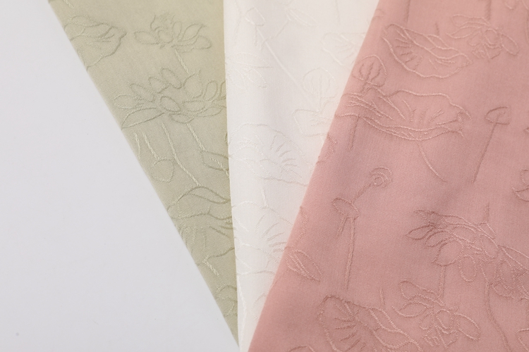 China manufacturer Solid color eco friendly breathable soft dress fabric jacquard woven fabric