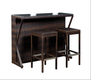 Rattan bar table set